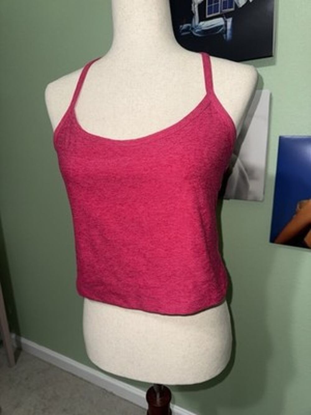 Beyond Yoga Spacedye Crop Tank Top Womens XL Pink Racerback Keyhole Workout Cami